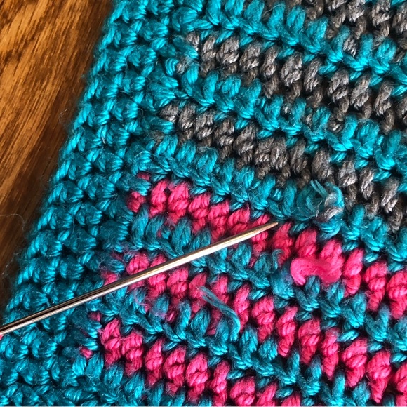 Handmade Multicolored Crochet Throw Baby Blanket - Picture 7 of 9